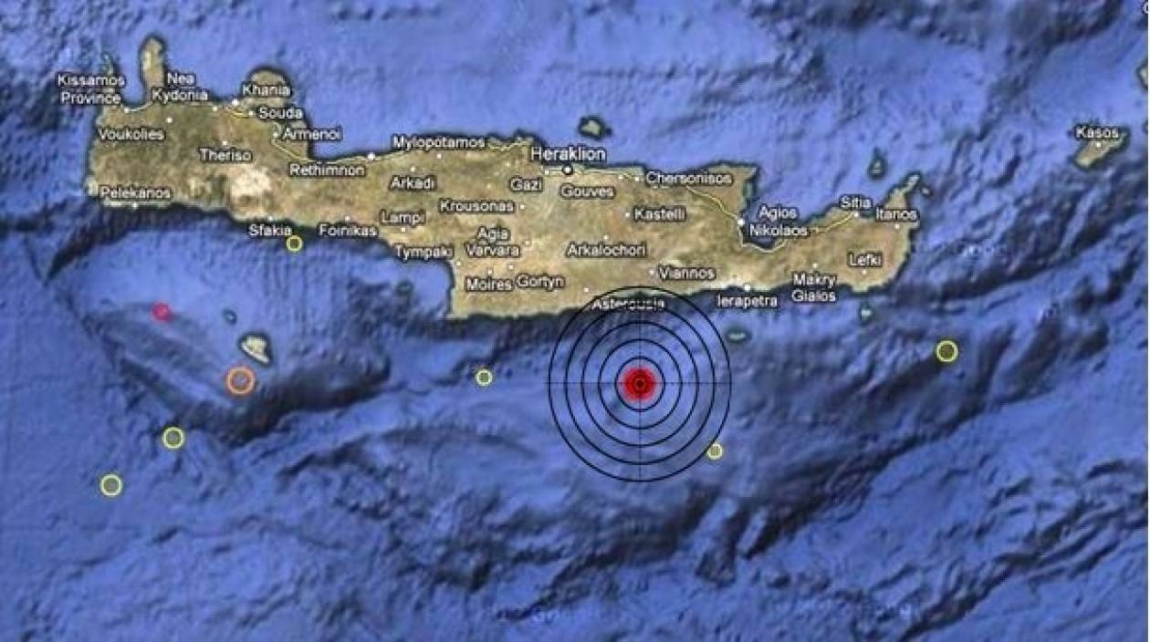 Σεισμός 4,8 Ρίχτερ νότια της Κρήτης