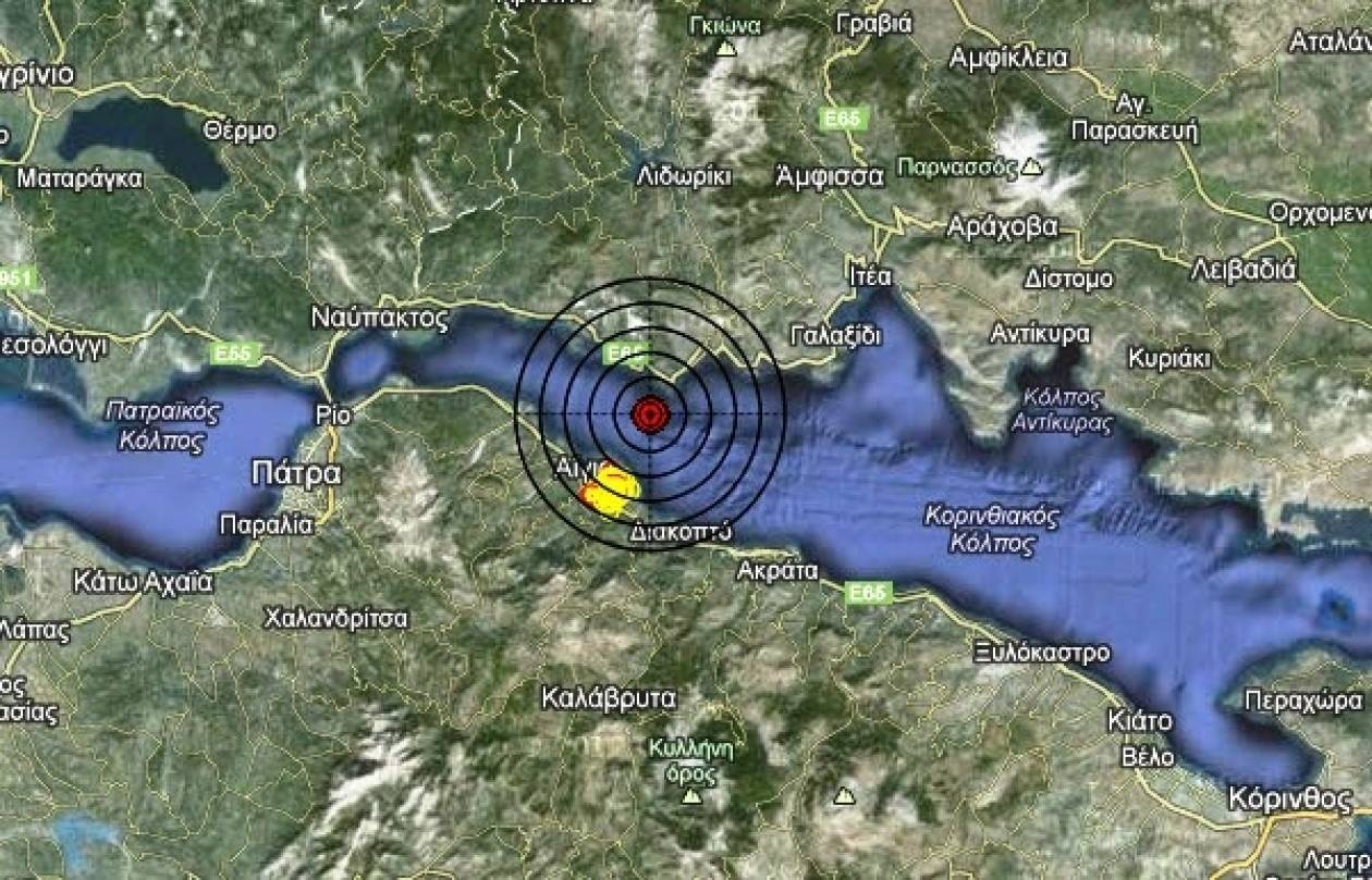 Σεισμός 3,5 Ρίχτερ βόρεια του Αιγίου