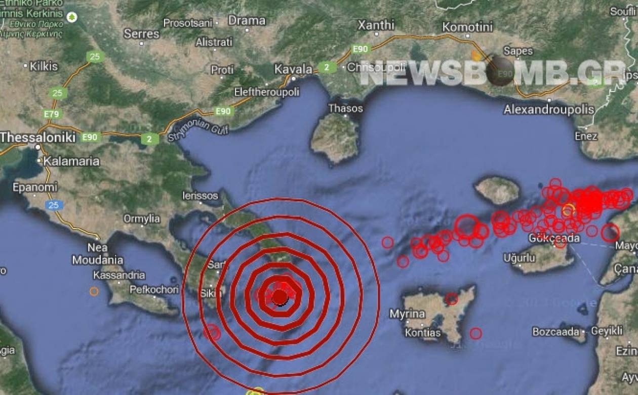 Σεισμός 4,5 Ρίχτερ νότια του Αγίου Όρους