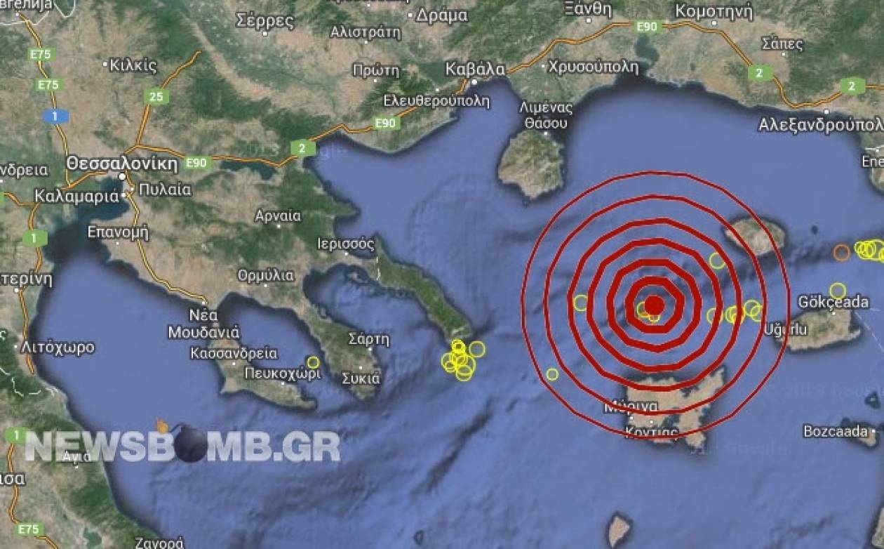 Σεισμός 4,1 Ρίχτερ βόρεια της Λήμνου