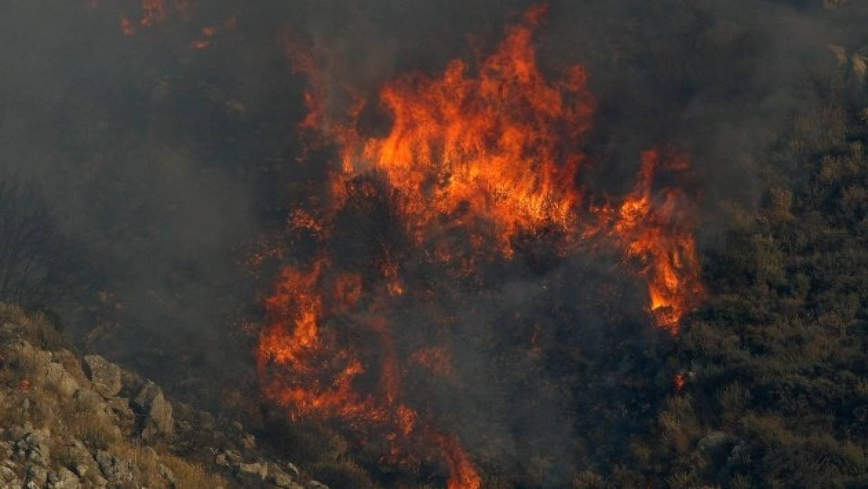 Σε εξέλιξη φωτιά στο όρος Μαίναλο