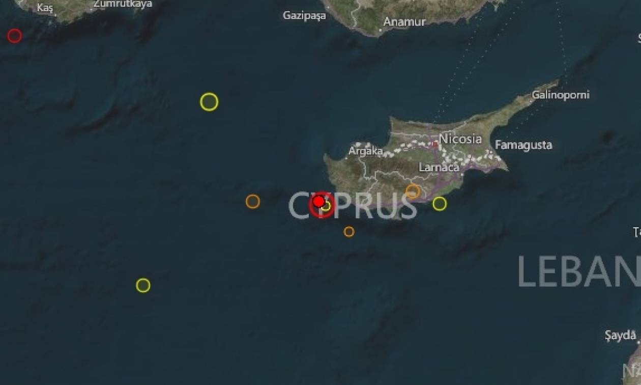 Ισχυρός σεισμός στην Κύπρο