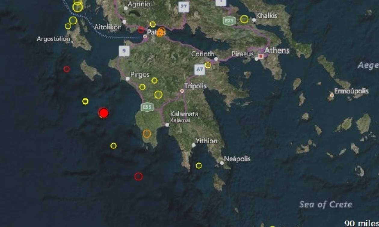 Ισχυρός σεισμός στην Κυπαρισσία
