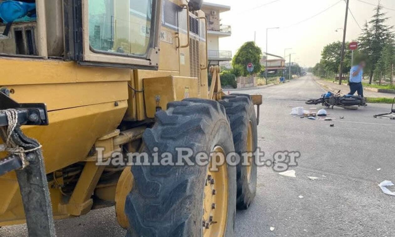 Λαμία: Ντελιβεράς τράκαρε με γκρέιντερ