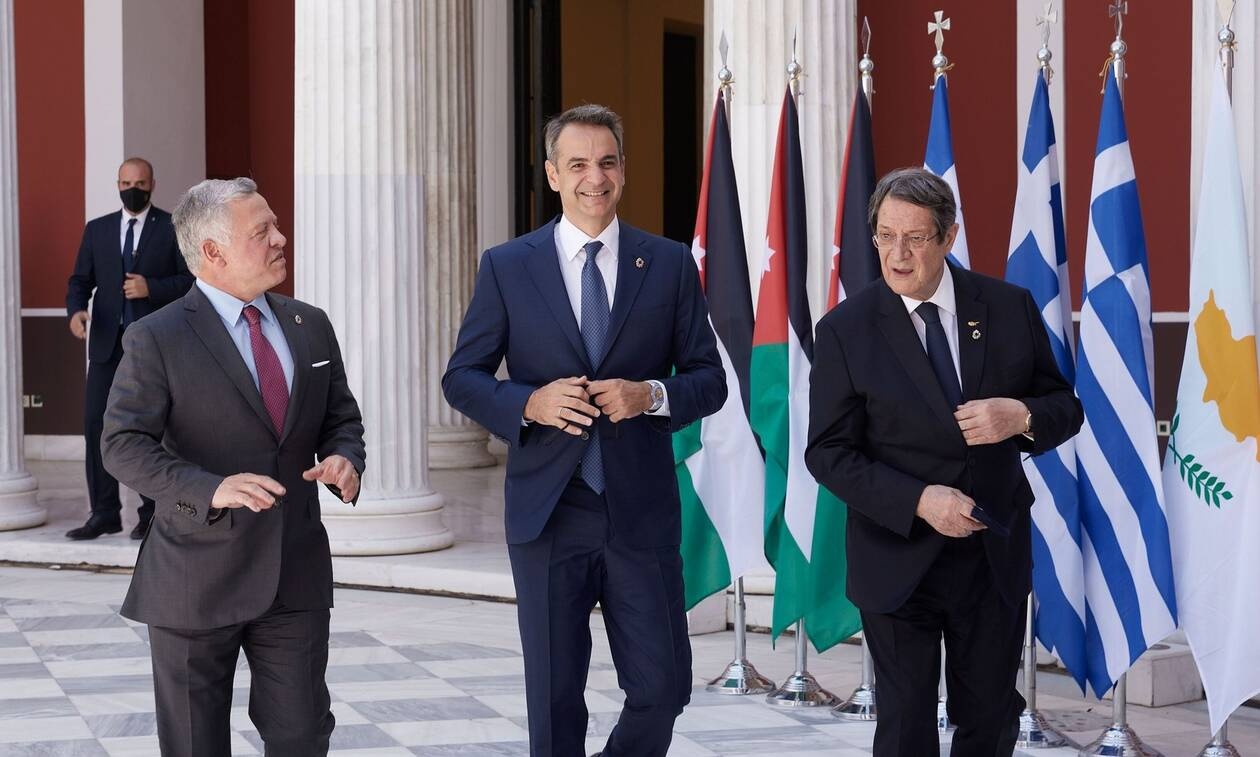Μητσοτάκης Τριμερής Ζάππειο Κύπρος Ιορδανία
