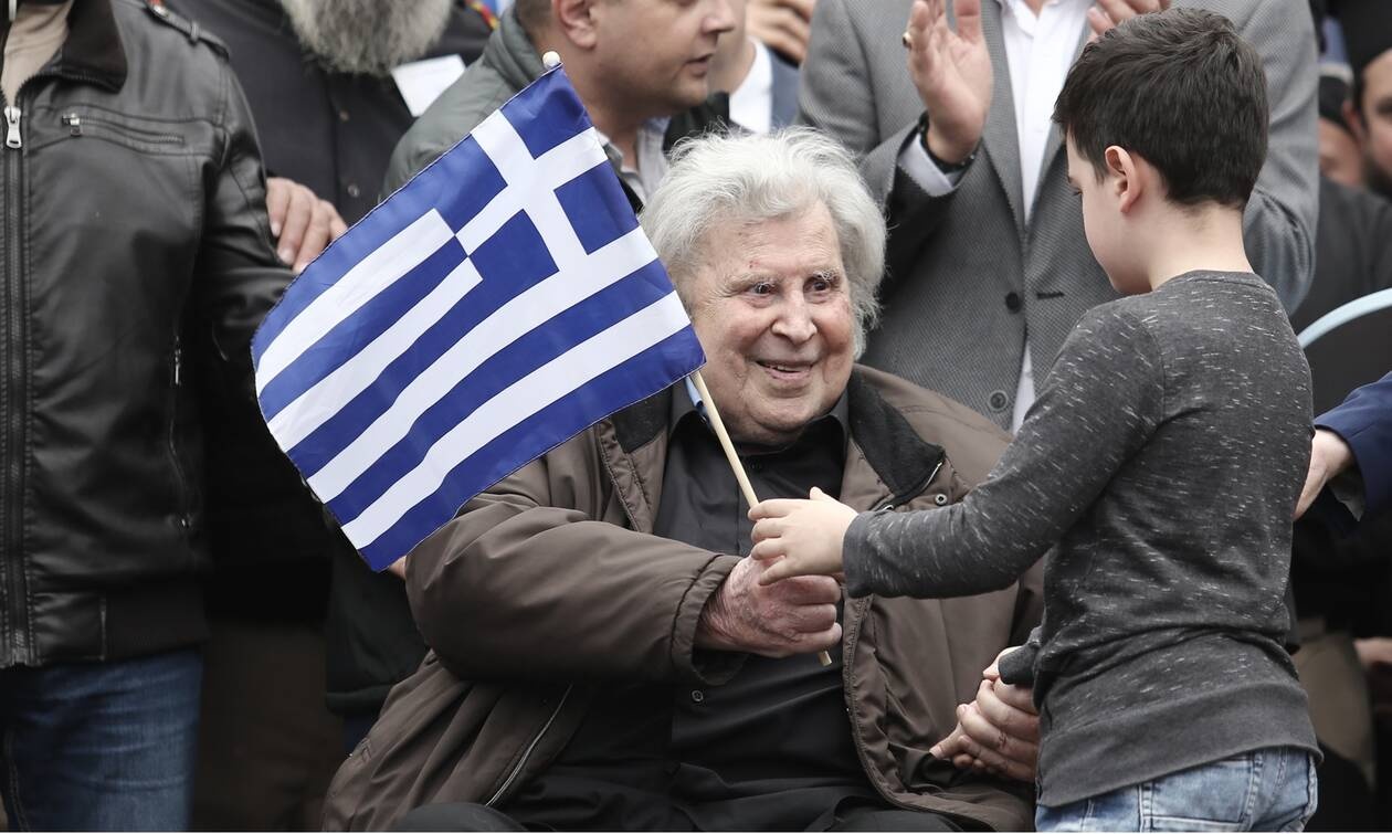 Μίκης Θεοδωράκης συλλαλητήριο Σύνταγμα 2018