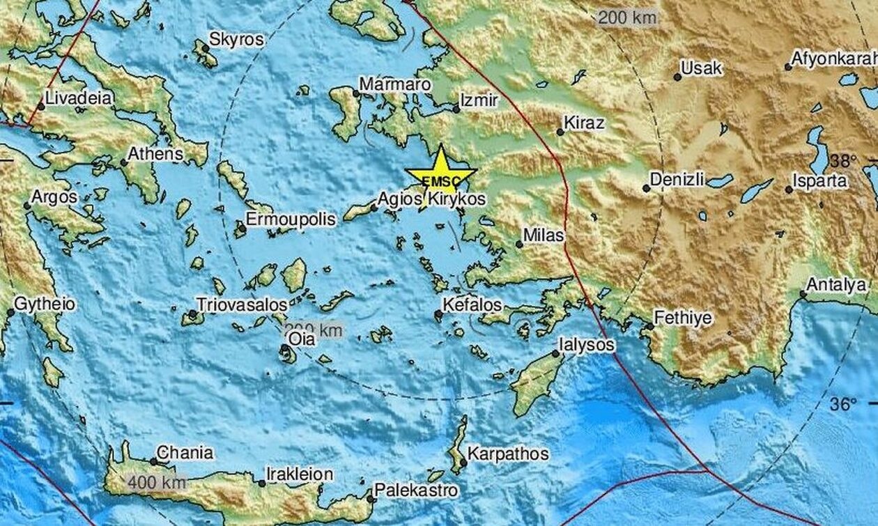 Χάρτης σεισμού