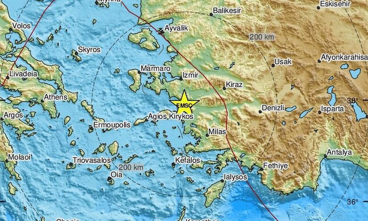 Χάρτης σεισμού