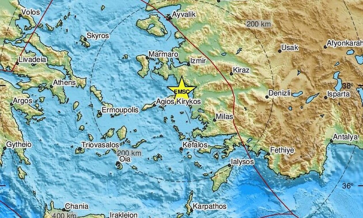 Χάρτης σεισμού