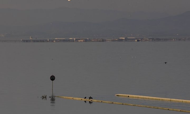 Λίμνη Κάρλα πλημμυρισμένα χωράφια στη Θεσσαλία
