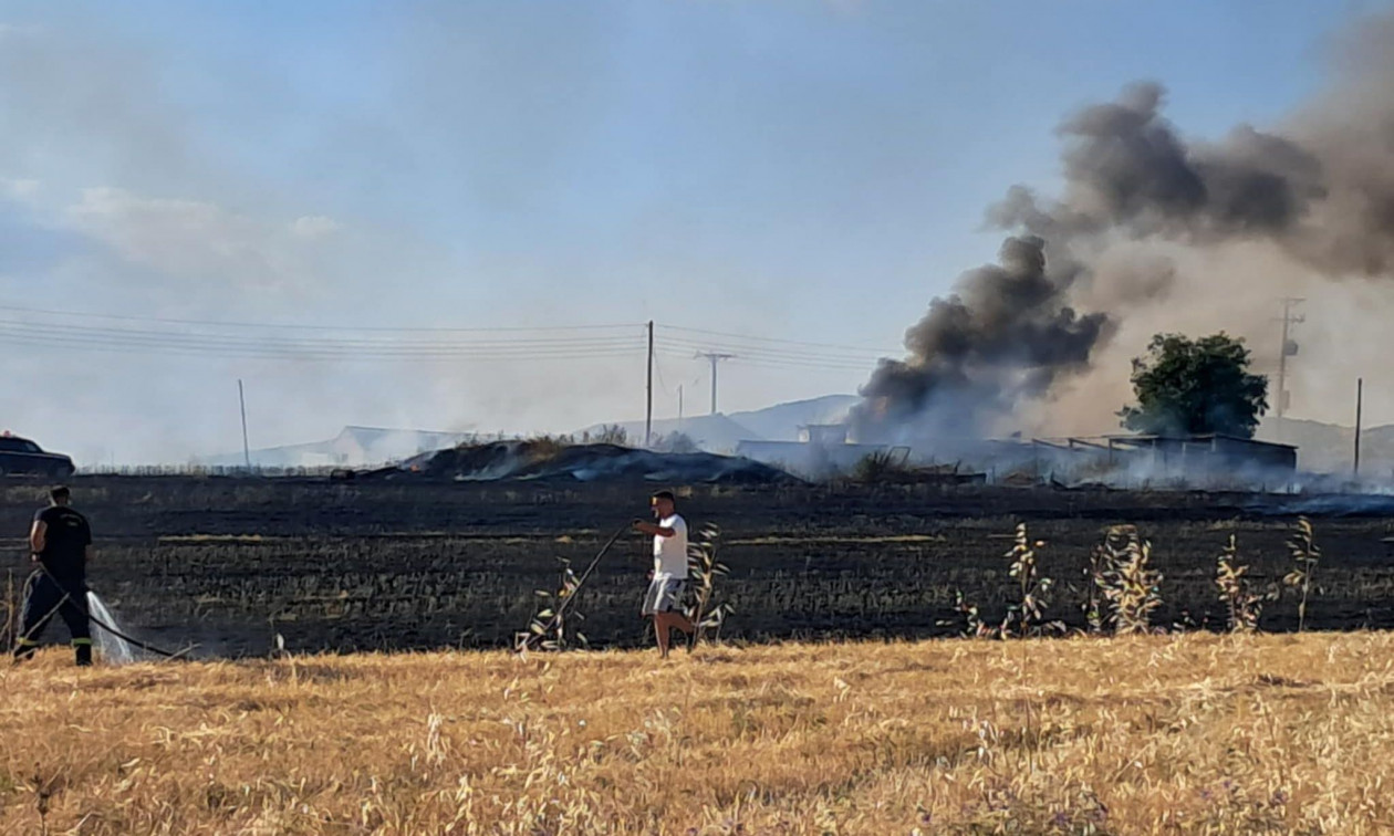 Φωτιά σε αγροτική έκταση στη Νεοχωρούδα Θεσσαλονίκης