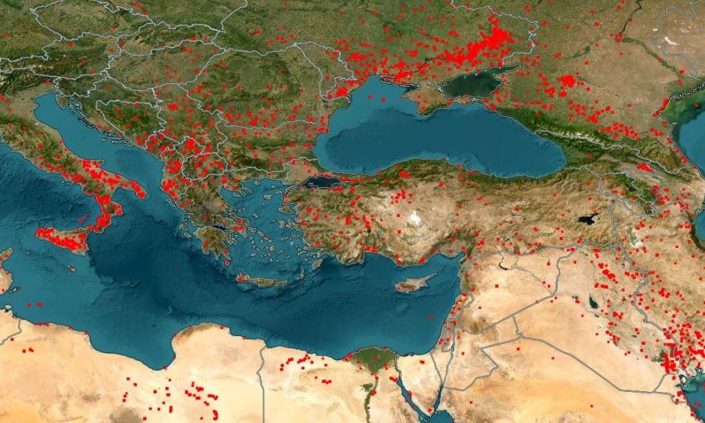 Στις φλόγες η Μεσόγειος, και κυρίως η Ελλάδα και η Ιταλία - Δείτε τον χάρτη της NASA