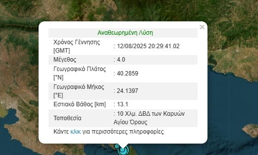 Σεισμός τώρα στο Άγιο Όρος