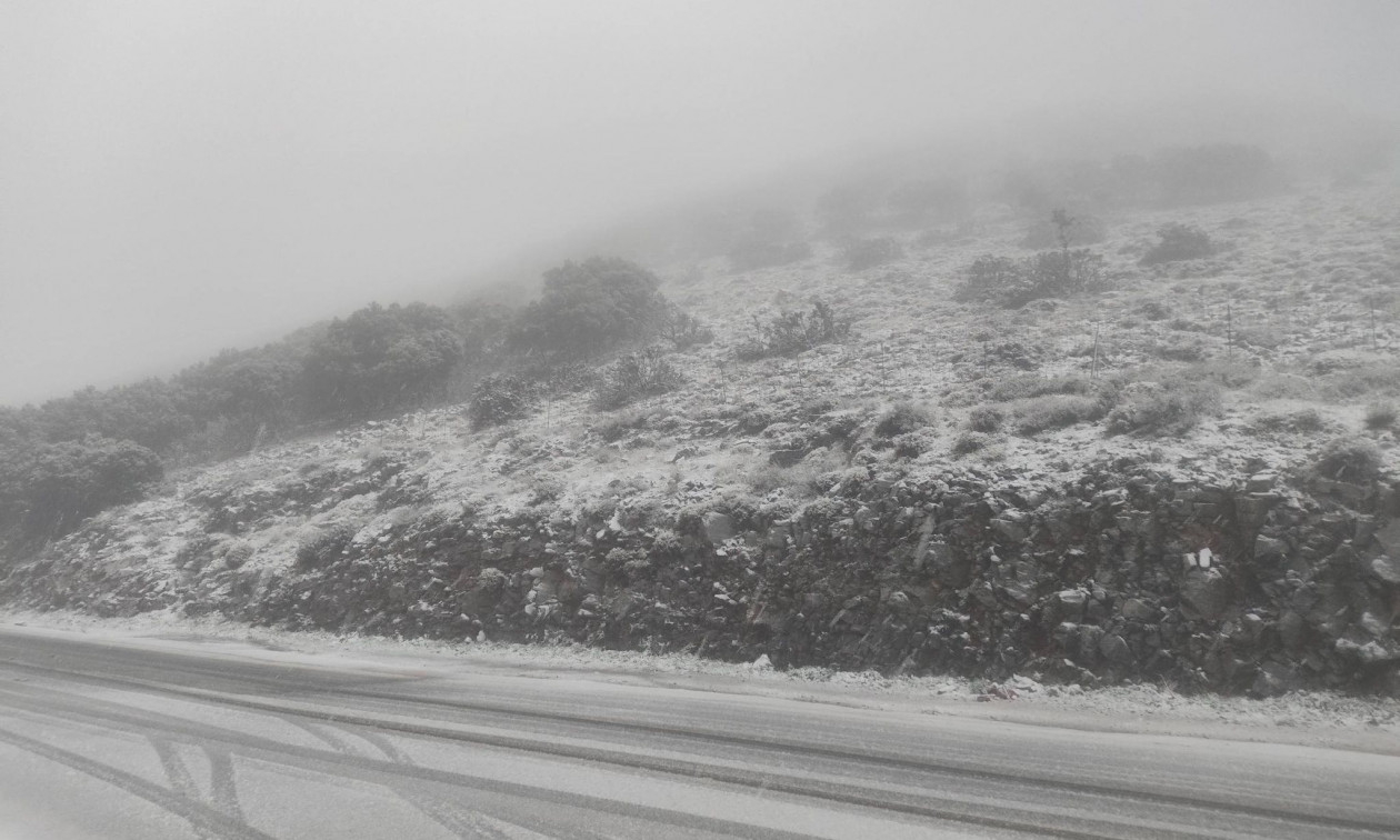 Κρήτη: Χιόνια στα ορεινά, χαλαζοπτώσεις σε Ηράκλειο και Λασίθι - Κλειστά σχολεία στη Βιάννο - Βίντεο