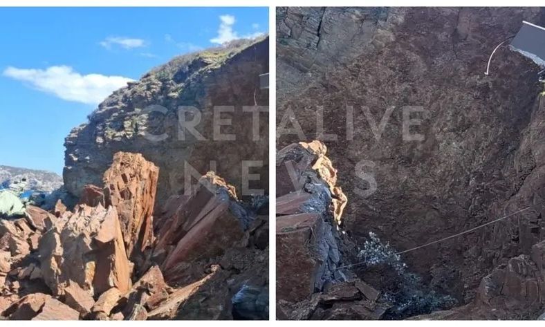 Ηράκλειο: Μεγάλη κατολίσθηση στην Αγία Πελαγία - Αποκολλήθηκε μπαλκόνι ξενοδοχείου