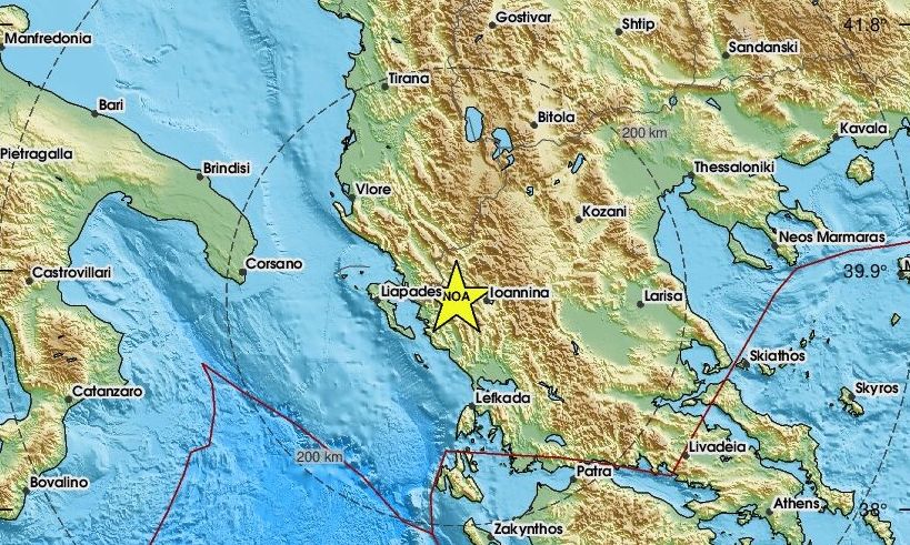 Σεισμός 3,2 Ρίχτερ δυτικά των Ιωαννίνων