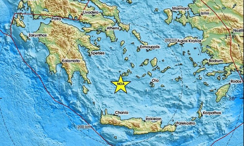 Σεισμός 3,2 Ρίχτερ νοτιοδυτικά της Μήλου