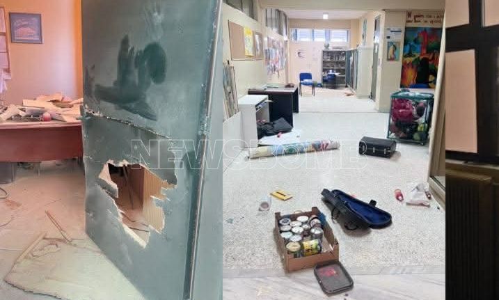 Διάρρηξη και σοβαρές ζημιές στο 5ο Γυμνάσιο και Λύκειο Γλυφάδας – Δείτε εικόνες