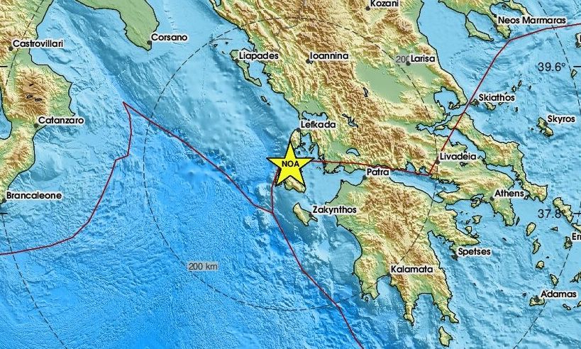Σεισμός 3,6 Ρίχτερ στην Κεφαλονιά - Αισθητός σε πολλές περιοχές του νησιού