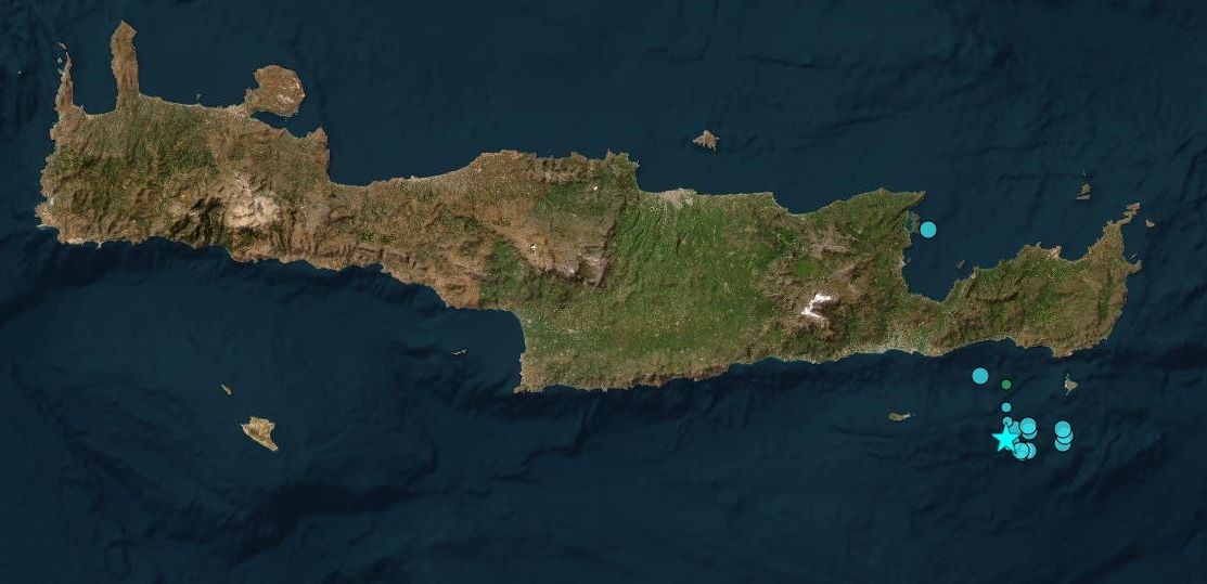 Σεισμός Κρήτη: Οκτώ μετασεισμούς έχει δώσει το ρήγμα μετά τα 5,7 Ρίχτερ στα ανοιχτά της Ιεράπετρας