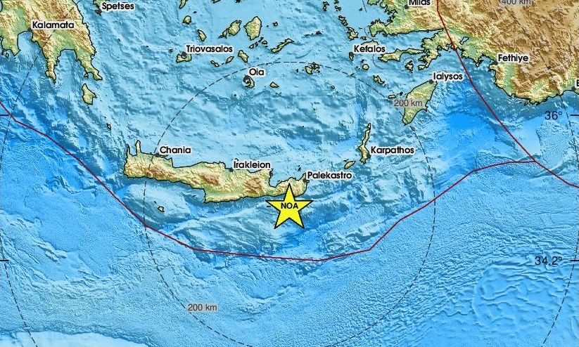 Σεισμός 3,8 Ρίχτερ νότια του Λασιθίου