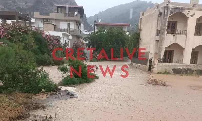 Ηράκλειο: Ποτάμια οι δρόμοι και πάλι στον Τσούτσουρα – Ζημιές από την δυνατή μπόρα