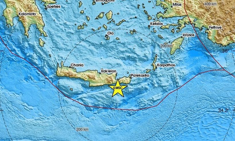 Σεισμός 3,3 Ρίχτερ νότια του Λασιθίου