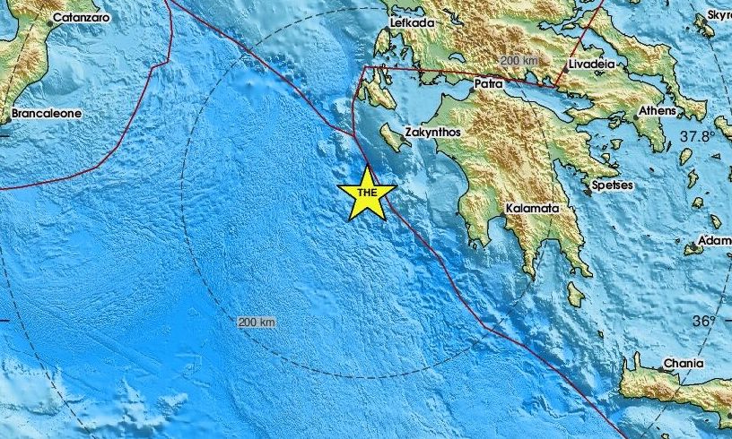 Σεισμός 4,2 Ρίχτερ νοτιοδυτικά της Ζακύνθου