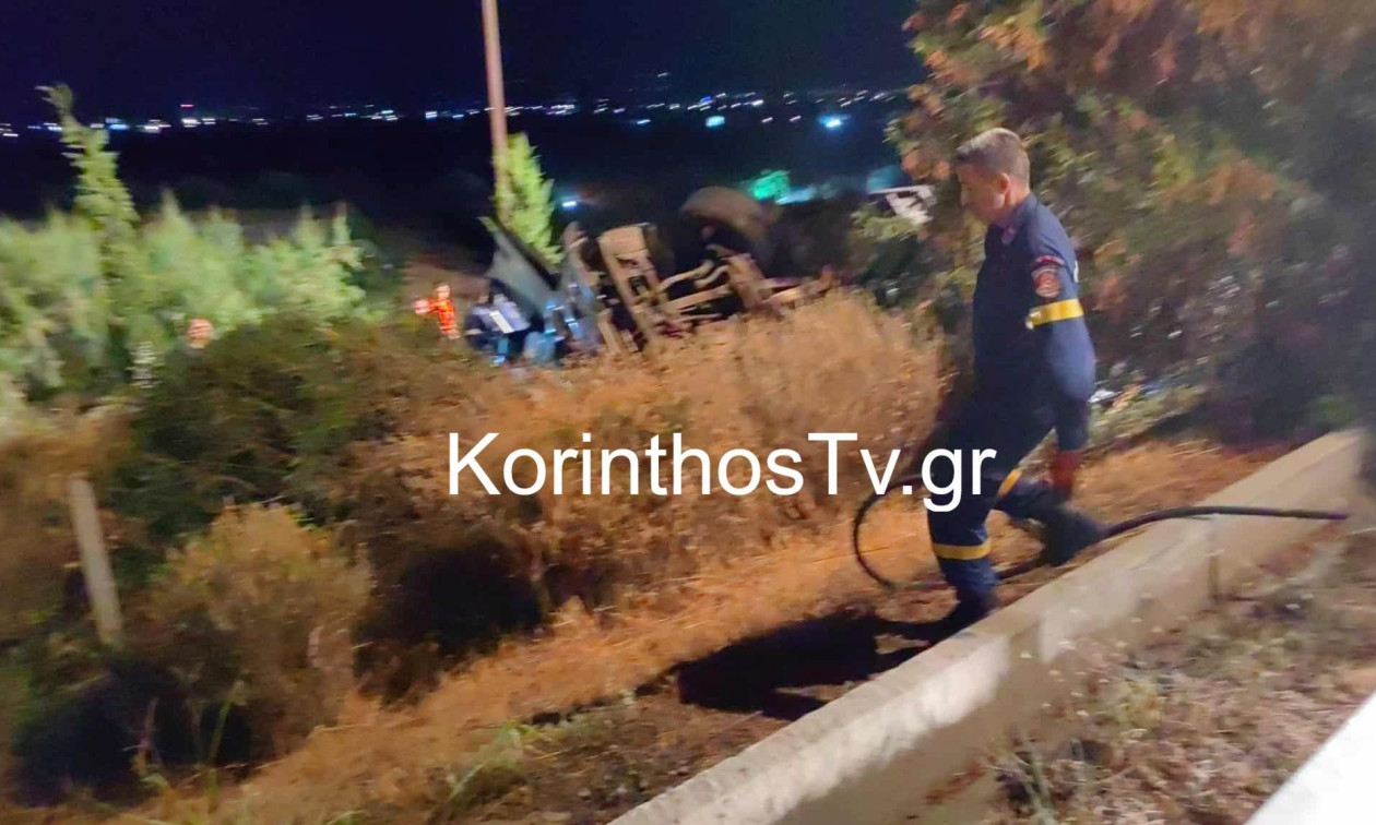 Τραγωδία στην Εθνική Οδό Κορίνθου - Πατρών: Νεκρός 52χρονος οδηγός της νταλίκας που ανετράπη