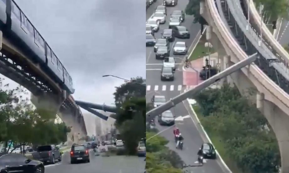 Τρομακτικό βίντεο στη Βραζιλία: Τρένο παρασύρει γερανό και τον εκσφενδονίζει σε πολυσύχναστο δρόμο