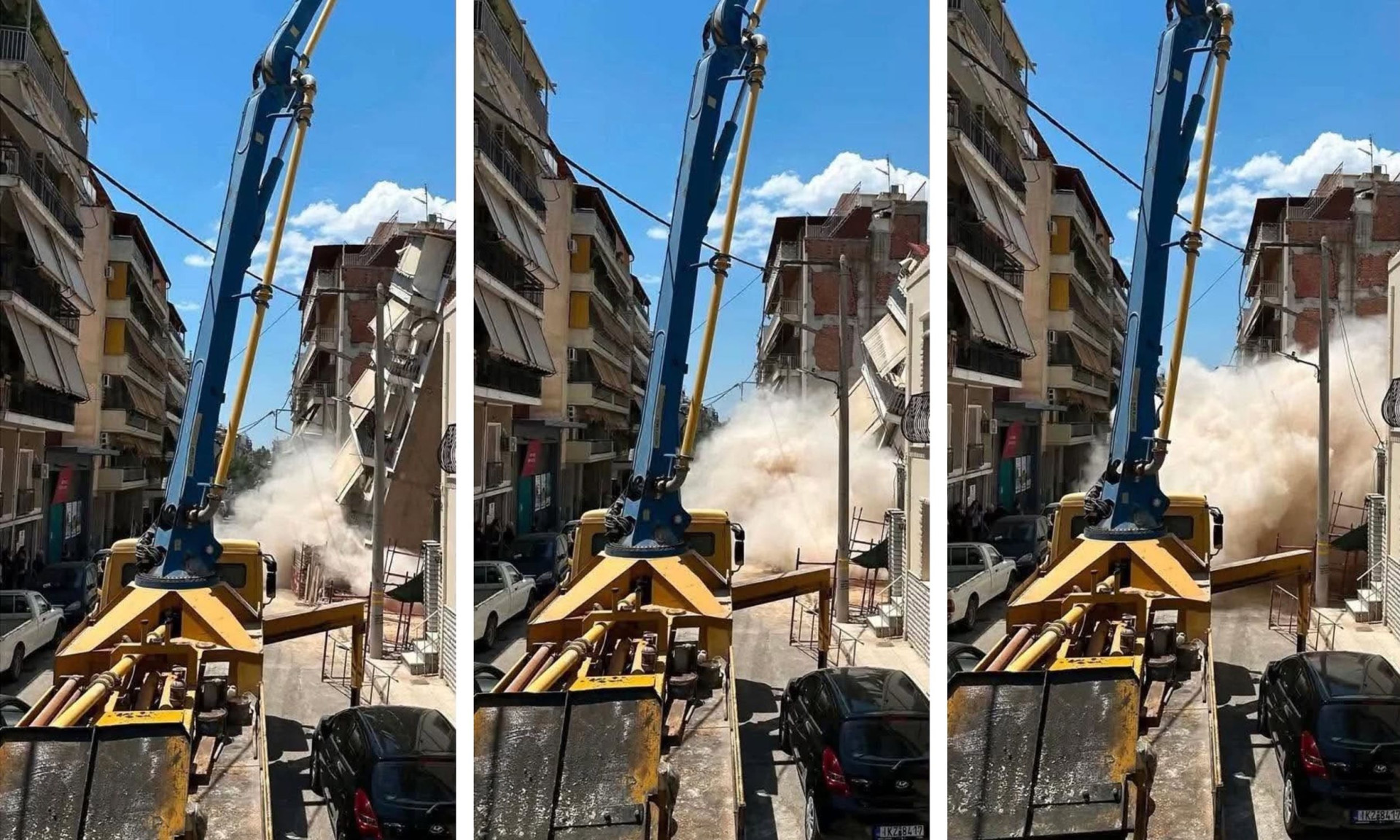 Πετράλωνα: Καρέ – καρέ η στιγμή της κατάρρευσης της πολυκατοικίας - Δείτε εικόνες - Σε δευτερόλεπτα μετατράπηκε σε μπάζα