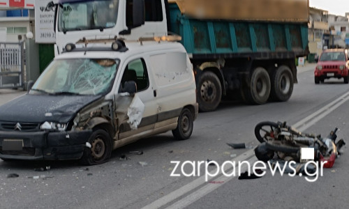 Χανιά: Σοβαρό τροχαίο με σύγκρουση βαν και μοτοσικλέτας - Τραυματίας ο οδηγός μηχανής