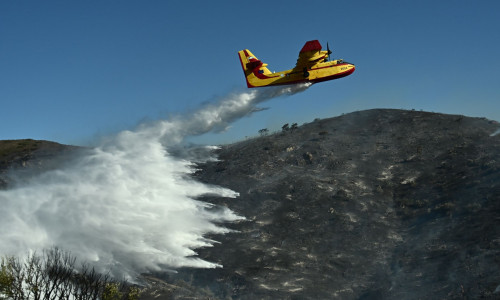 Φωτιά τώρα στη Μυτιλήνη στην περιοχή της Μονής Λειμώνος - Επιχειρούν εναέρια μέσα
