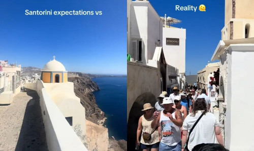 Ο υπερτουρισμός στη Σαντορίνη εκνευρίζει τους επισκέπτες του νησιού