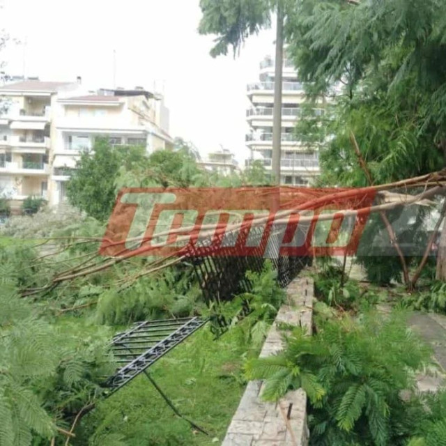 Κακοκαιρία - Τα πρώτα προβλήματα: Άνεμοι μετακίνησαν στύλο του ΔΕΔΔΗΕ και παρέσυραν κοντέινερ