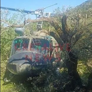 Ηράκλειο: Αναγκαστική προσγείωση ελικοπτέρου της Πολεμικής Αεροπορίας - «Έκατσε» πάνω σε ελιά