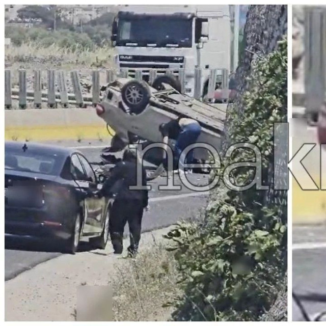 Σοβαρό τροχαίο με έναν τραυματία στην Κρήτη: Αυτοκίνητο τούμπαρε στον ΒΟΑΚ - Δείτε βίντεο