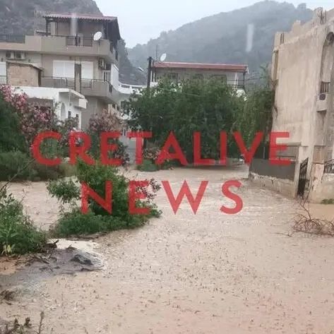 Ηράκλειο: Ποτάμια οι δρόμοι και πάλι στον Τσούτσουρα – Ζημιές από την δυνατή μπόρα