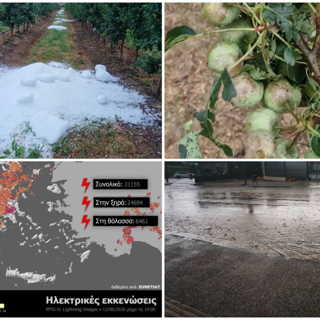Κακοκαιρία: Άφησε πίσω της ζημιές - Χαλάζι, καταιγίδες και κατεστραμμένες καλλιέργειες