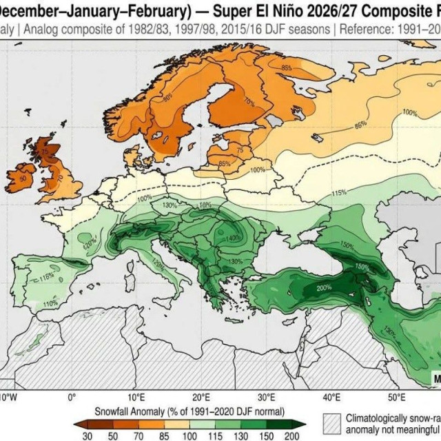Καιρός: Φέρνει πολύ χιόνι στην Ελλάδα το «Super El Niño» - Η μακροπρόθεσμη πρόβλεψη του χειμώνα
