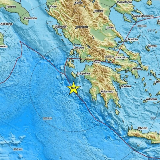 Σεισμός 3,6 Ρίχτερ νότια της Ζακύνθου