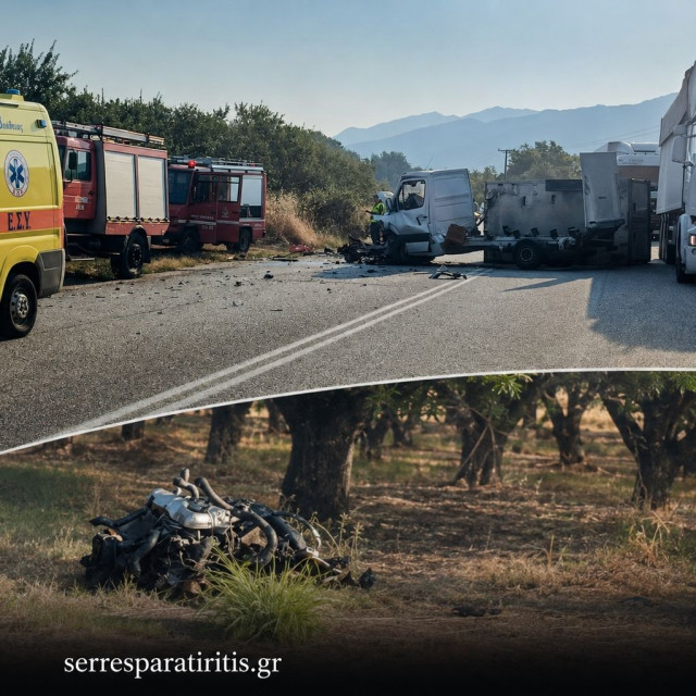 Σέρρες: Σφοδρή μετωπική σύγκρουση φορτηγού με ΙΧ - Δύο νεκροί κι ένας τραυματίας