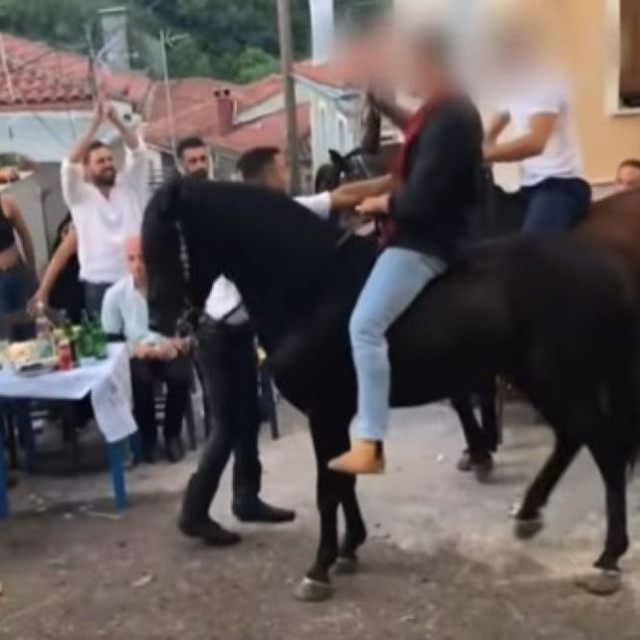 Μυτιλήνη: Έντονες αντιδράσεις προκαλεί βίντεο με άλογα που περπατούν σε σπασμένα γυαλιά σε πανηγύρι