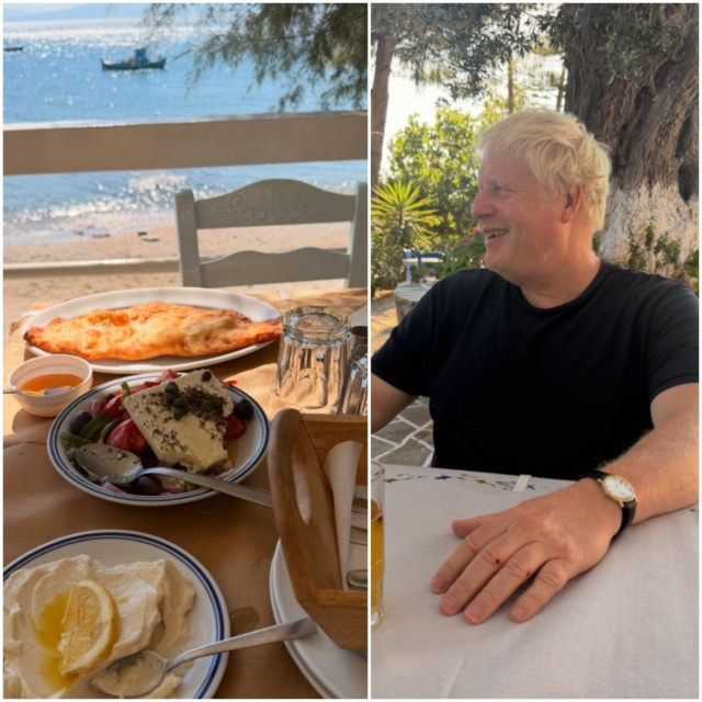 Θάλασσα, μπύρα και… τυρόπιτα: Ο Μπόρις Τζόνσον απολαμβάνει τις διακοπές του στην Ελλάδα