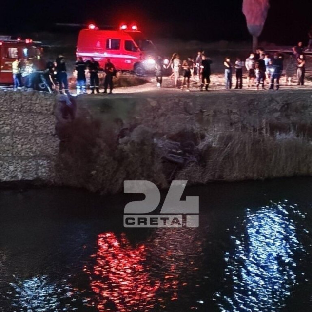 Ηράκλειο: Αυτοκίνητο κρέμεται στις εκβολές του Γιόφυρου - Μεγάλη κινητοποίηση των Αρχών