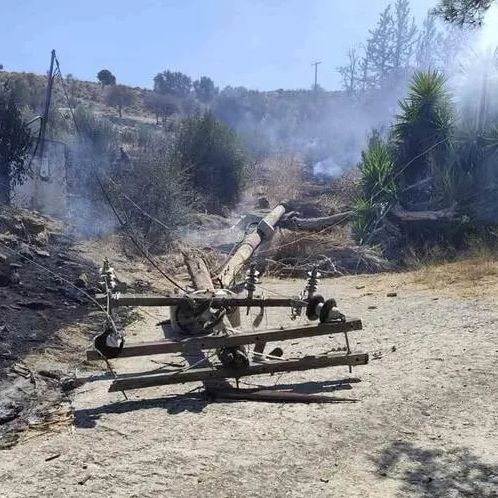 Πλώρα: Παλιός πυλώνας του δικτύου ηλεκτροδότησης εντοπίστηκε κοντά στο σημείο της φωτιάς