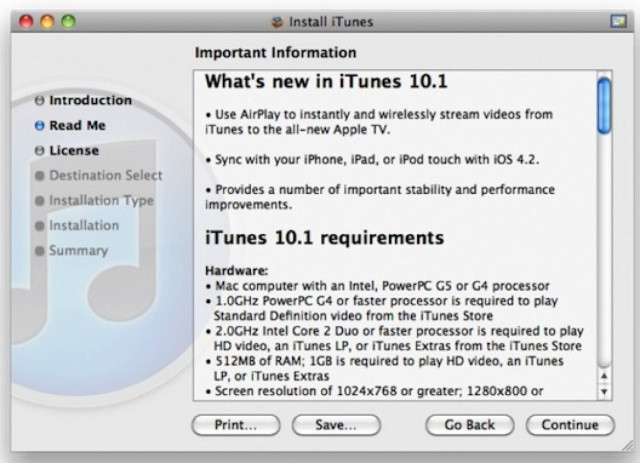 Online το iTunes 10.1