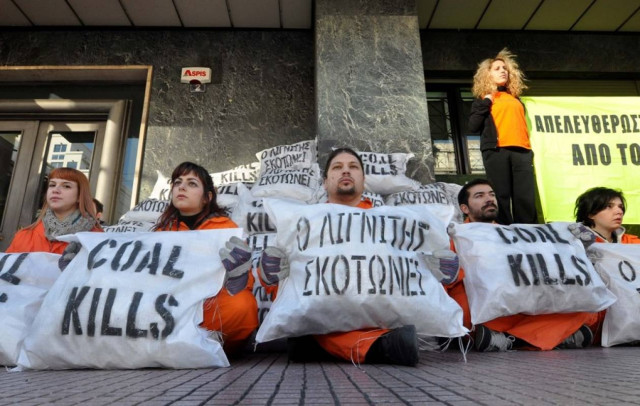 Διαμαρτυρία Greenpeace για λιγνίτη