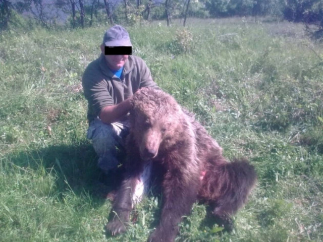 Φωτογραφήθηκε με την αρκούδα που σκότωσε!