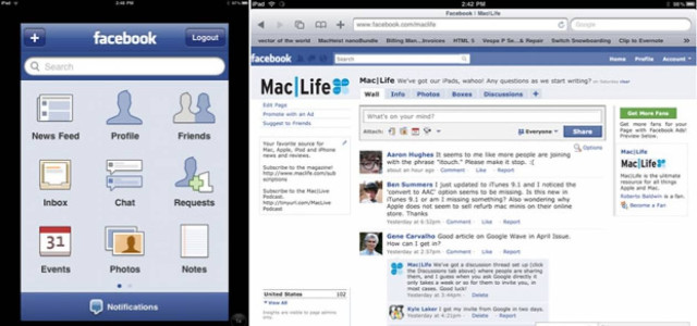 Το Facebook στο Ipad